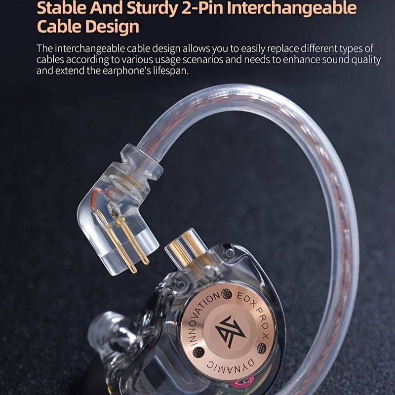 KZ EDX Pro X Dual Driver Hi-Fi In Ear Monitor Headphones - Exceptional Stereo Sound, Noise Cancelling, Wired IEM Earphones with Comfortable Fit - Eid Al-Adha Mubarak Gift Idea
