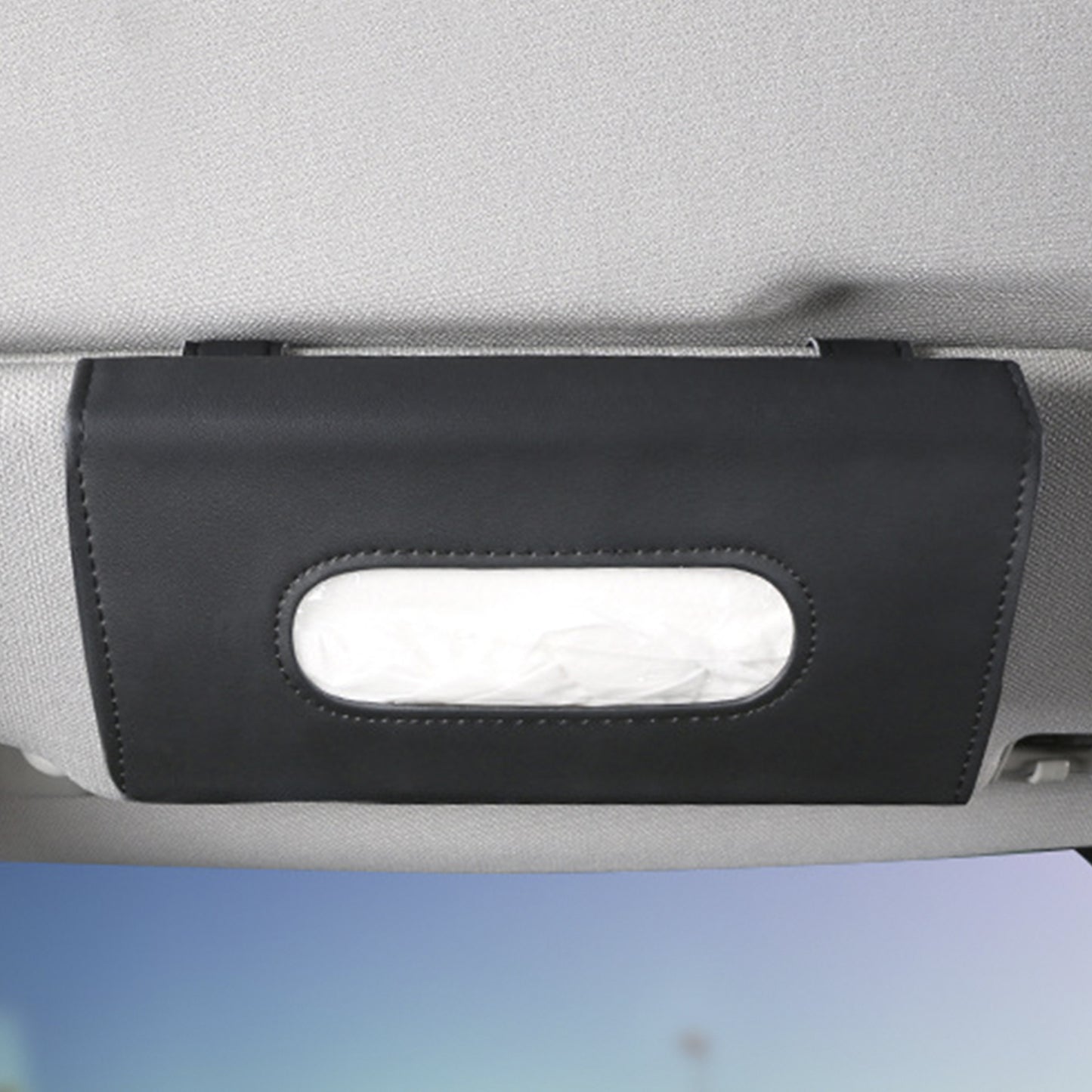 Brand New – PU Leather Car Sun Visor Tissue Box & Organizer