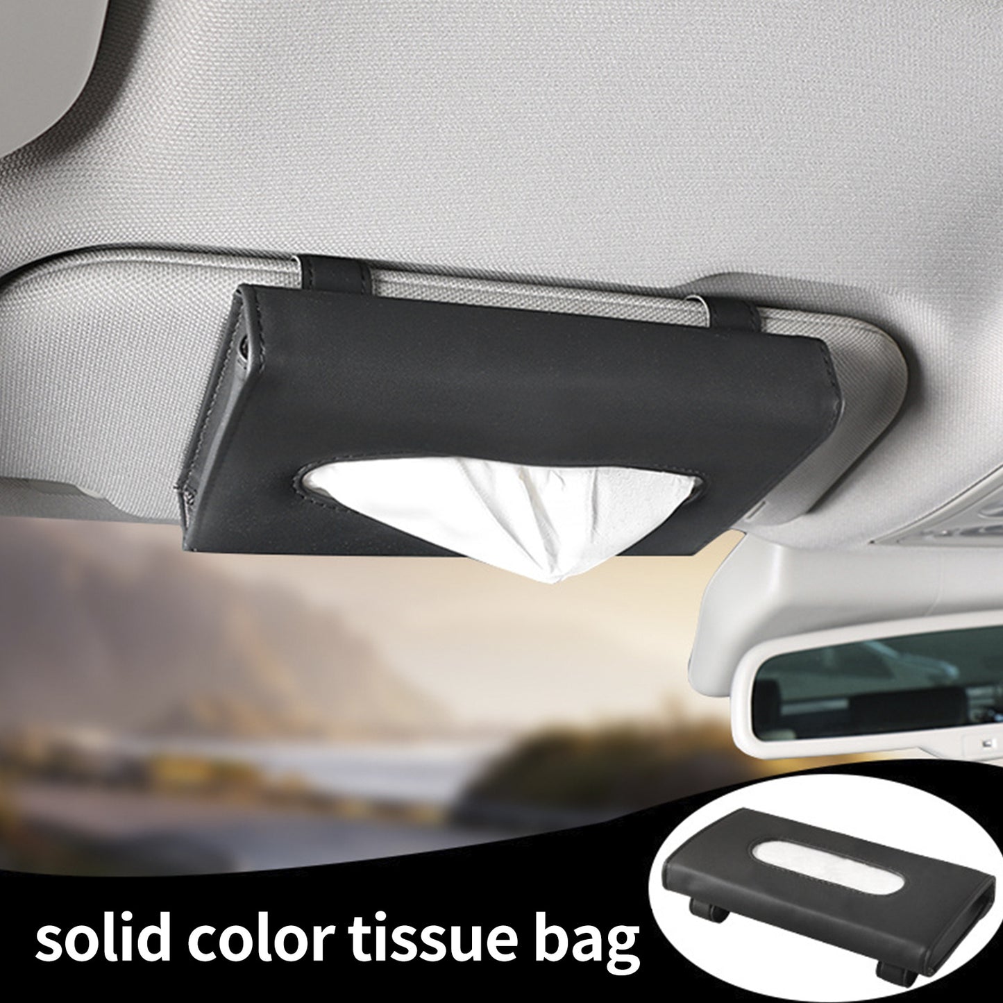 Brand New – PU Leather Car Sun Visor Tissue Box & Organizer