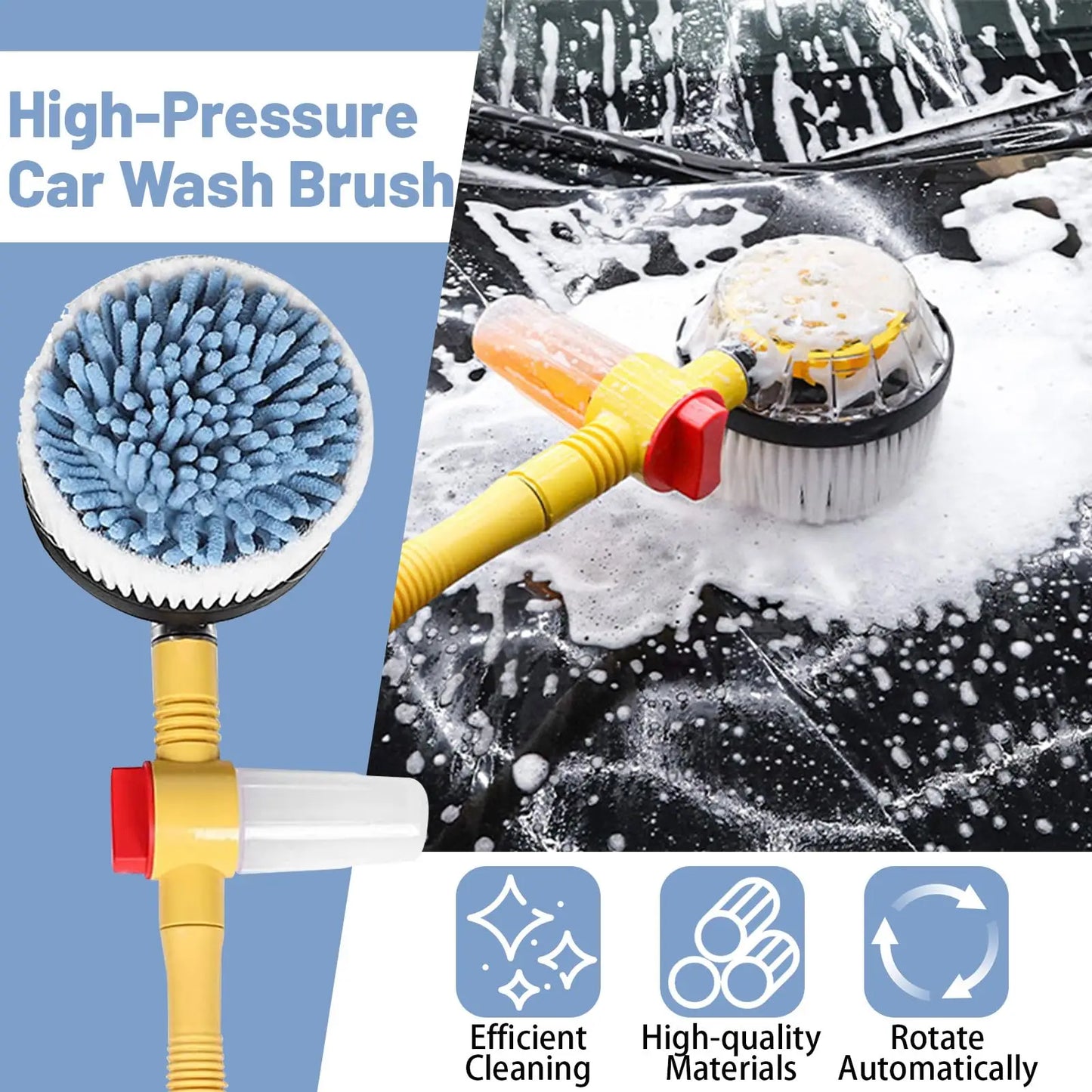 Car Wash Set 360 Degree Rotating Handle Detachable Telescopic Car Wash Brush With Soap Dispenser Suitable Car Yard Garden Pets