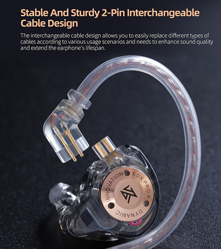 KZ EDX Pro X Dual Driver Hi-Fi In Ear Monitor Headphones - Exceptional Stereo Sound, Noise Cancelling, Wired IEM Earphones with Comfortable Fit - Eid Al-Adha Mubarak Gift Idea