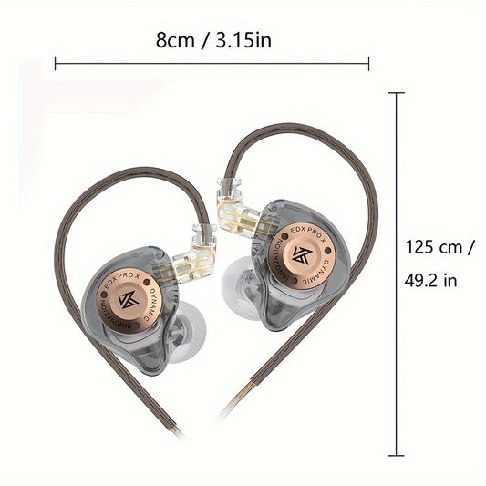 KZ EDX Pro X Dual Driver Hi-Fi In Ear Monitor Headphones - Exceptional Stereo Sound, Noise Cancelling, Wired IEM Earphones with Comfortable Fit - Eid Al-Adha Mubarak Gift Idea