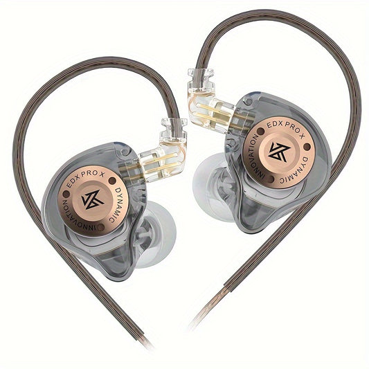 KZ EDX Pro X Dual Driver Hi-Fi In Ear Monitor Headphones - Exceptional Stereo Sound, Noise Cancelling, Wired IEM Earphones with Comfortable Fit - Eid Al-Adha Mubarak Gift Idea
