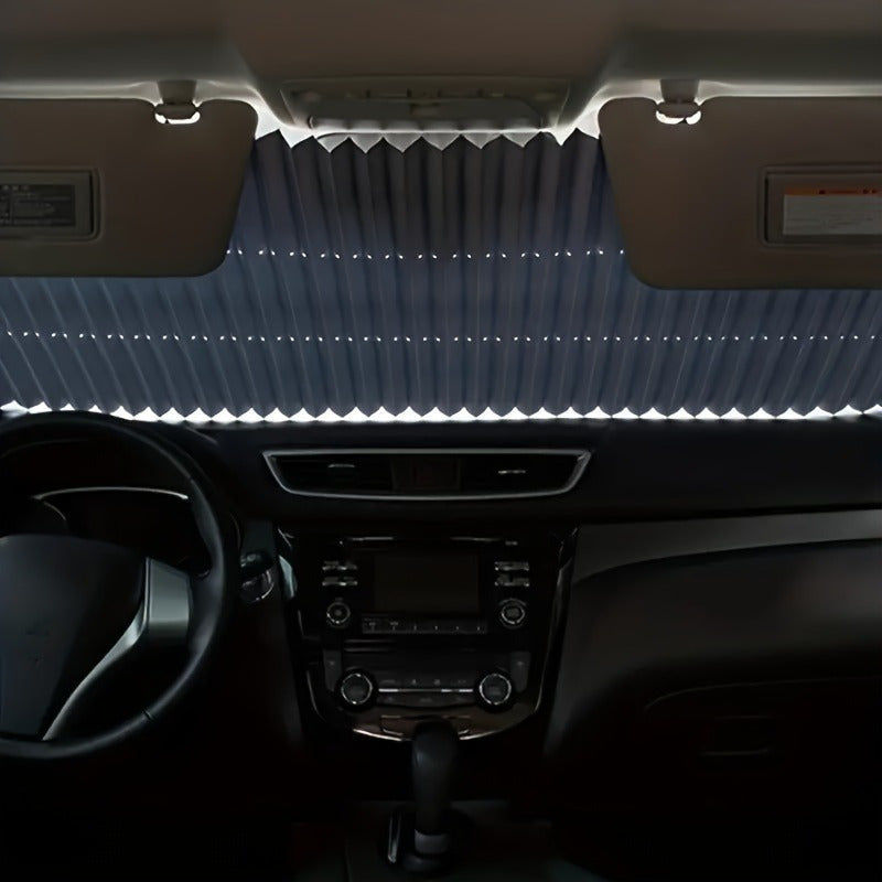 Automatic Retractable Car Sunshade Rear Window UV Heat Shield Aluminum Easy Install