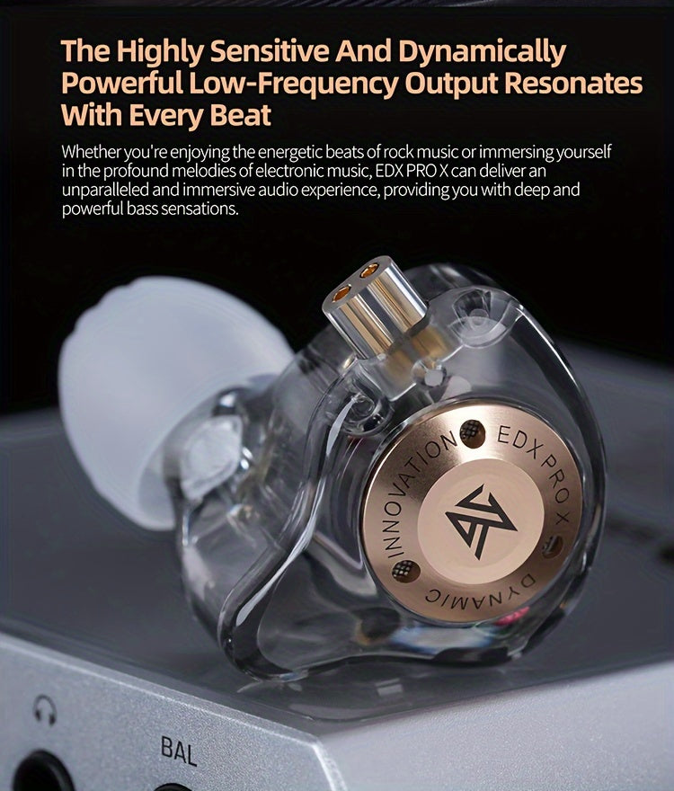 KZ EDX Pro X Dual Driver Hi-Fi In Ear Monitor Headphones - Exceptional Stereo Sound, Noise Cancelling, Wired IEM Earphones with Comfortable Fit - Eid Al-Adha Mubarak Gift Idea