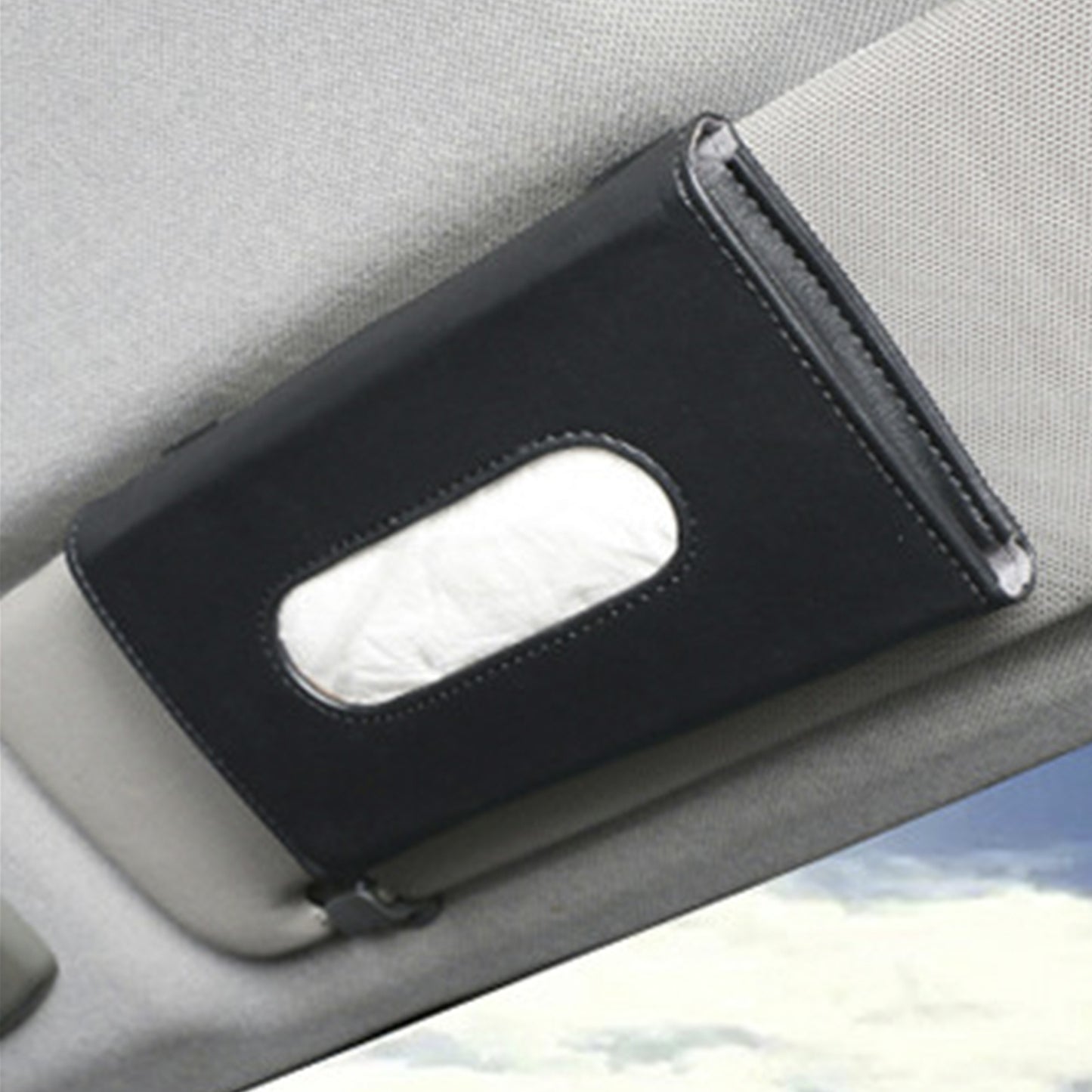 Brand New – PU Leather Car Sun Visor Tissue Box & Organizer