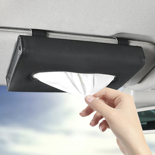 Brand New – PU Leather Car Sun Visor Tissue Box & Organizer