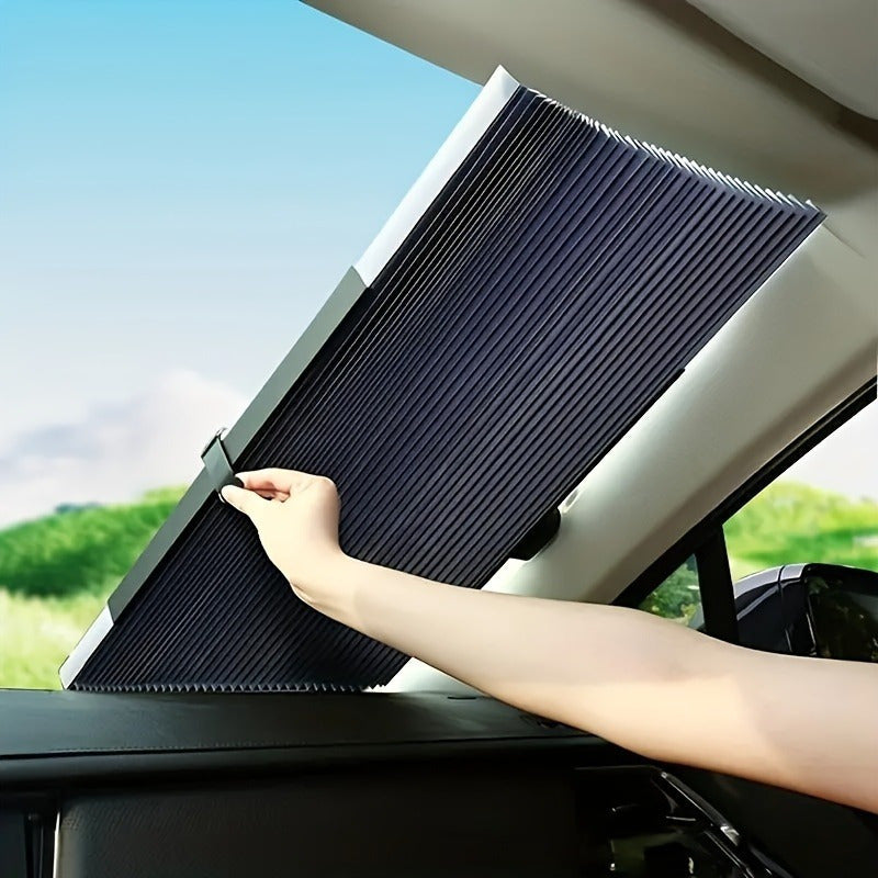 Automatic Retractable Car Sunshade Rear Window UV Heat Shield Aluminum Easy Install