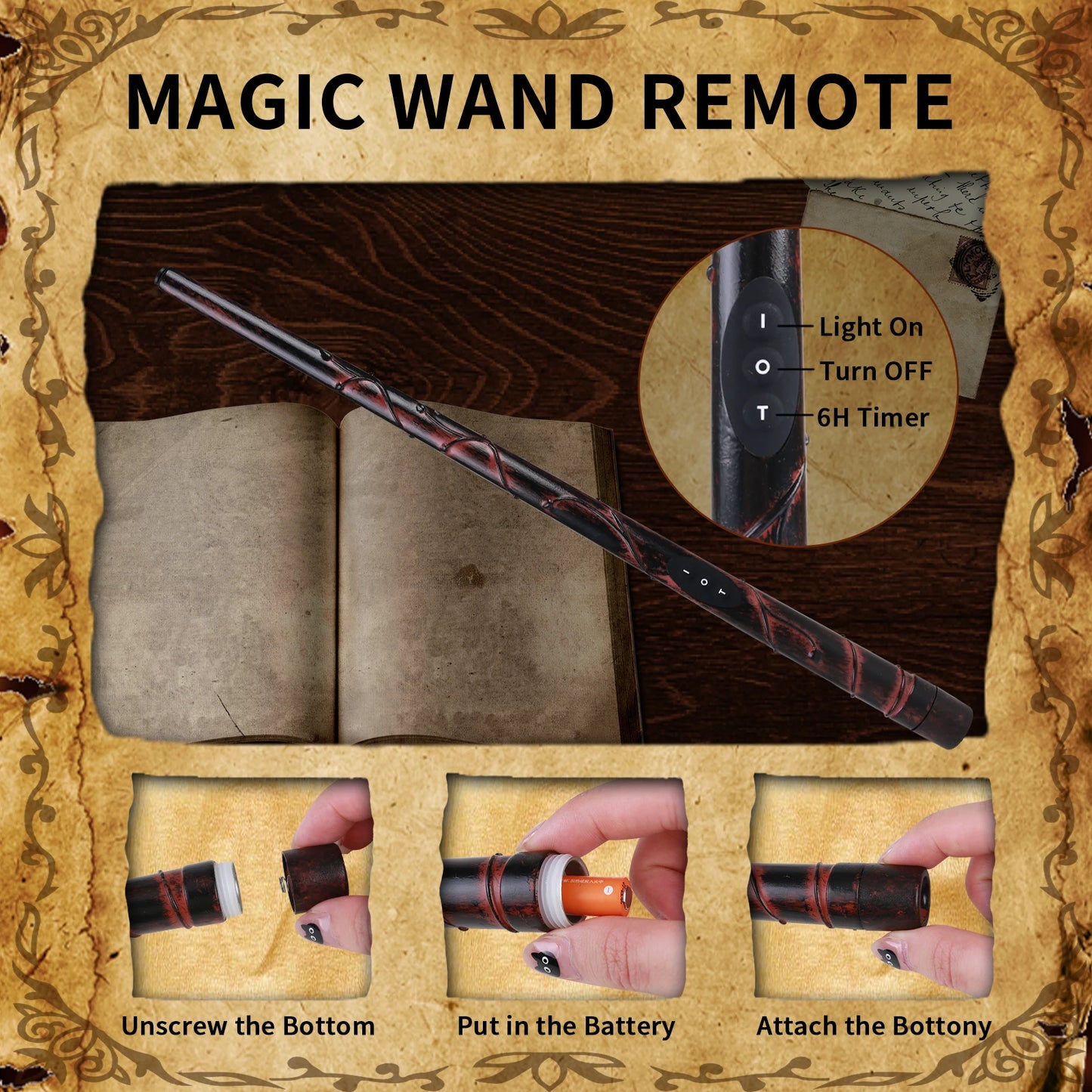 Floating LED Candles + Magic Wand Remote  Flameless Flickering  Party Ceiling Decor Gift