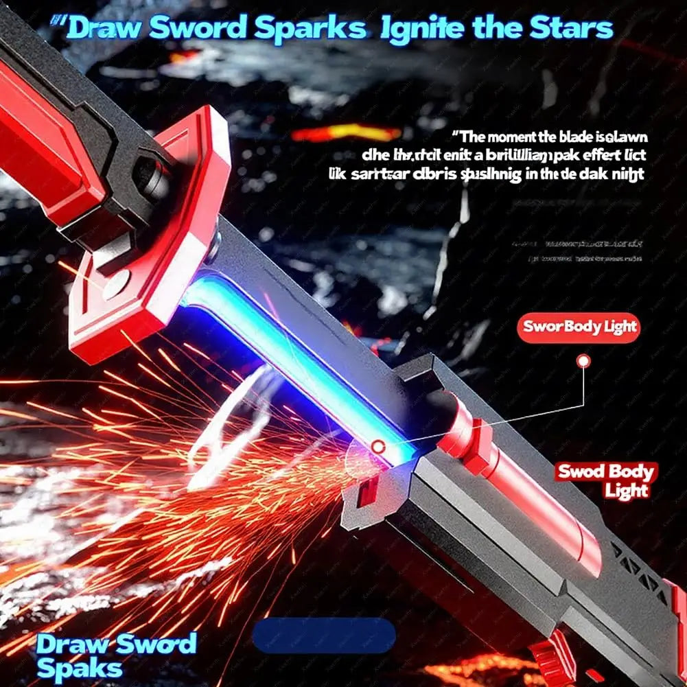 LED Sparkblade Katana Toy Sword – Light, Smoke & Streamer FX Cosplay Prop