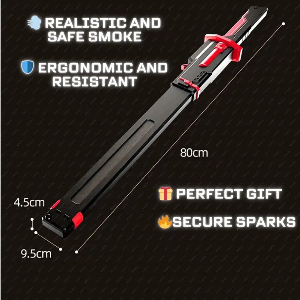 LED Sparkblade Katana Toy Sword – Light, Smoke & Streamer FX Cosplay Prop