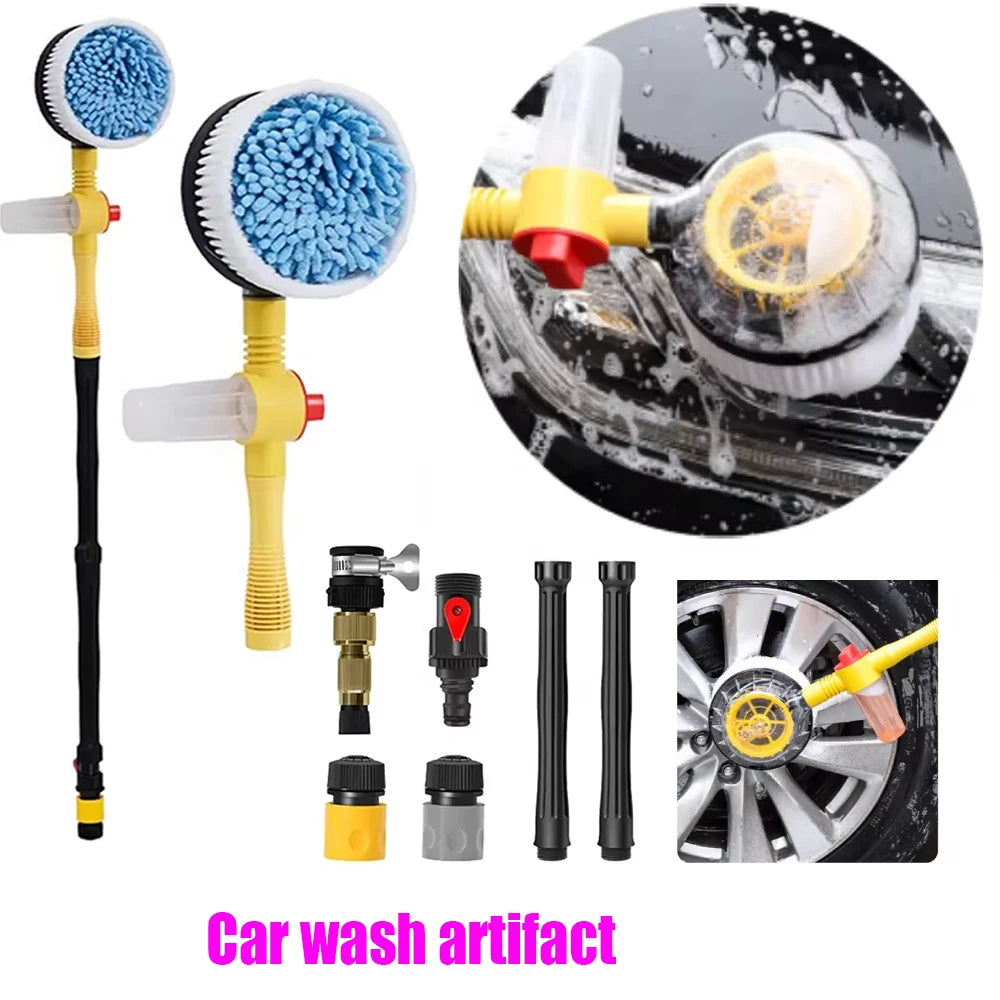 Car Wash Set 360 Degree Rotating Handle Detachable Telescopic Car Wash Brush With Soap Dispenser Suitable Car Yard Garden Pets