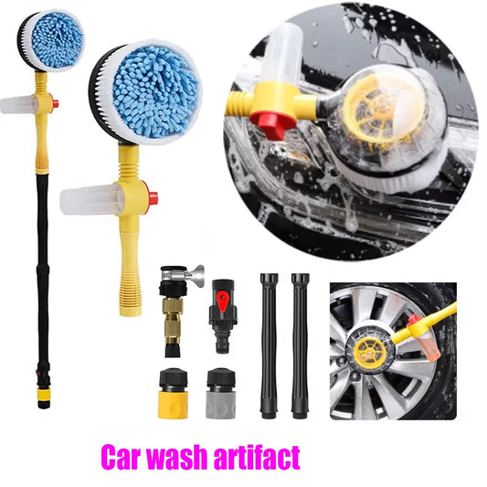 Car Wash Set 360 Degree Rotating Handle Detachable Telescopic Car Wash Brush With Soap Dispenser Suitable Car Yard Garden Pets