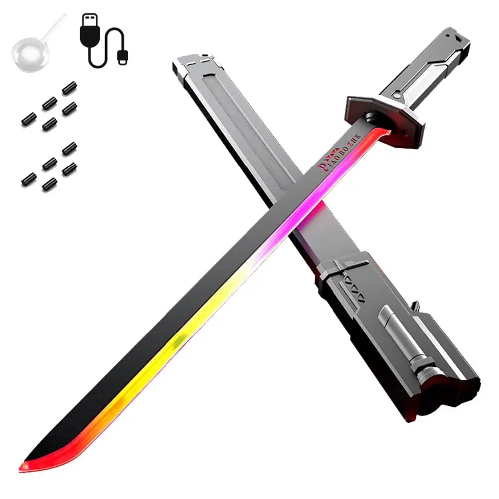 LED Sparkblade Katana Toy Sword – Light, Smoke & Streamer FX Cosplay Prop