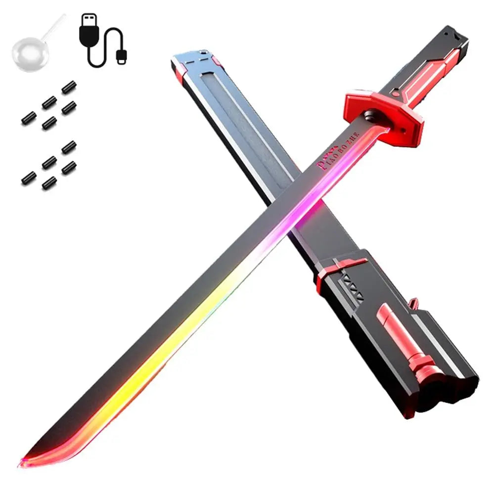 LED Sparkblade Katana Toy Sword – Light, Smoke & Streamer FX Cosplay Prop