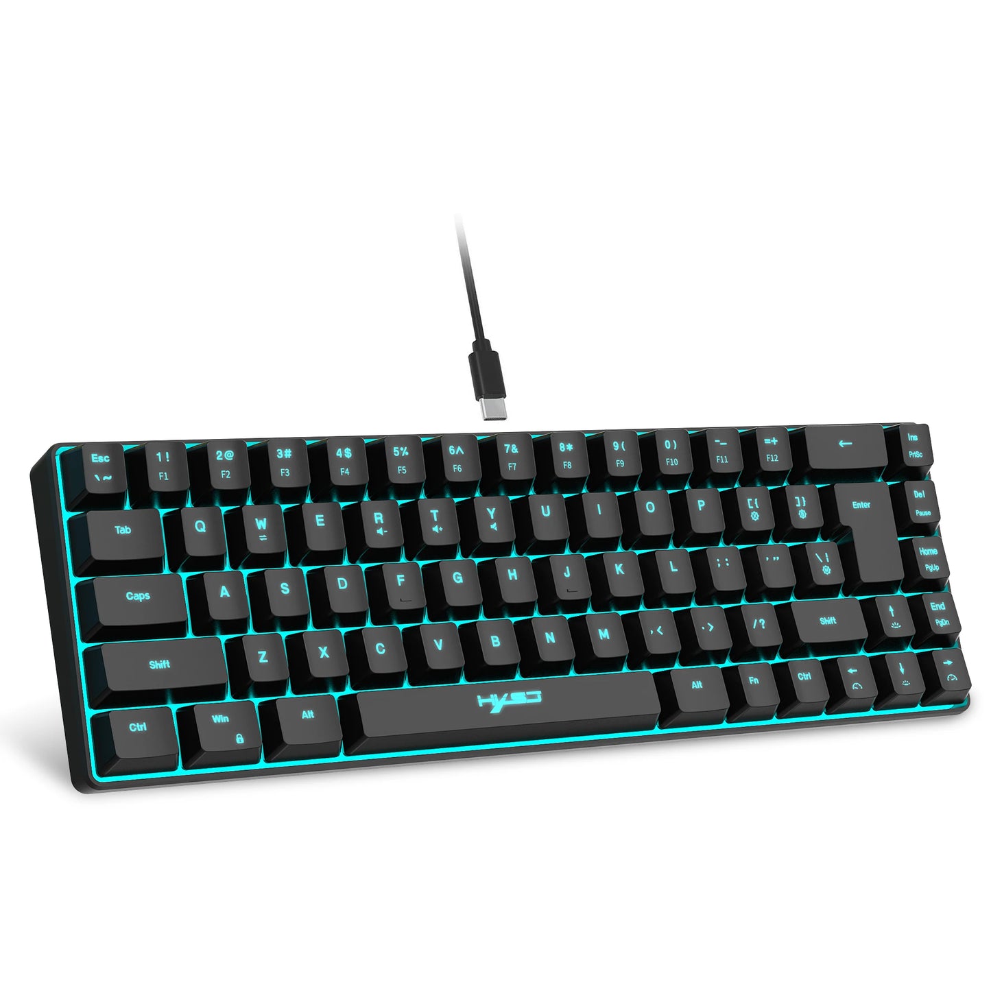 60% Gaming Keyboard,RGB Backlit Ultra Compact Mini 68 Key Wired Keyboard,Anti-Ghosting Keys, for Windows Laptops and PC