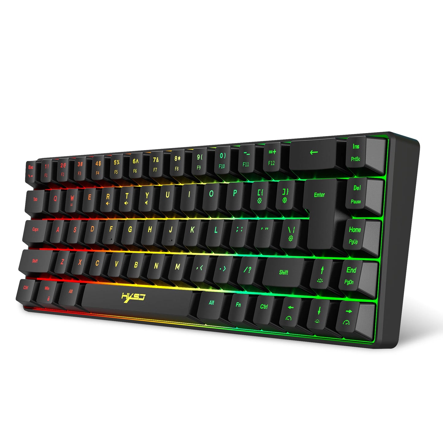 60% Gaming Keyboard,RGB Backlit Ultra Compact Mini 68 Key Wired Keyboard,Anti-Ghosting Keys, for Windows Laptops and PC