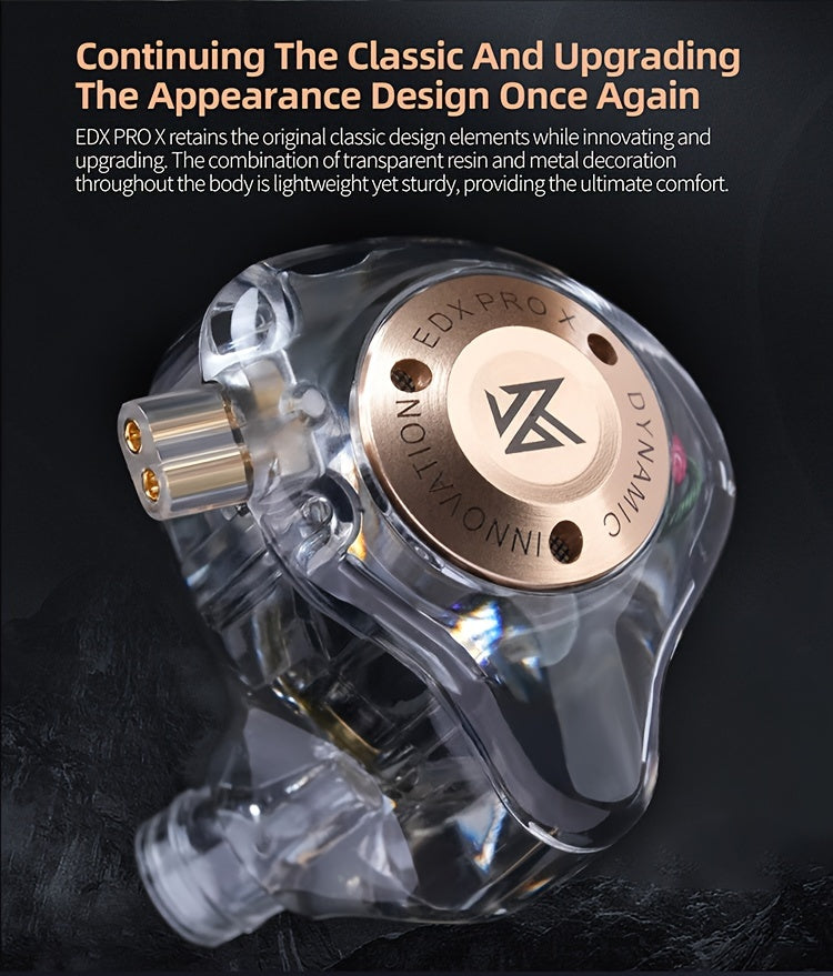KZ EDX Pro X Dual Driver Hi-Fi In Ear Monitor Headphones - Exceptional Stereo Sound, Noise Cancelling, Wired IEM Earphones with Comfortable Fit - Eid Al-Adha Mubarak Gift Idea
