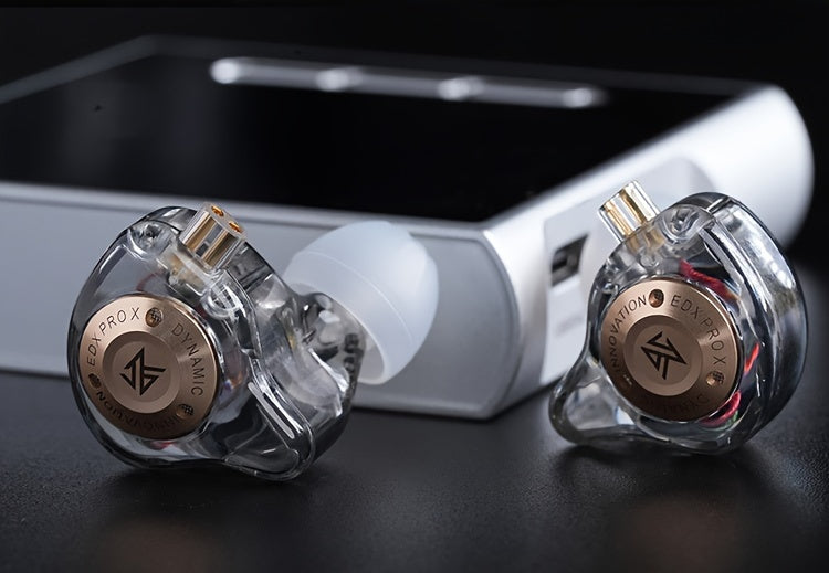 KZ EDX Pro X Dual Driver Hi-Fi In Ear Monitor Headphones - Exceptional Stereo Sound, Noise Cancelling, Wired IEM Earphones with Comfortable Fit - Eid Al-Adha Mubarak Gift Idea