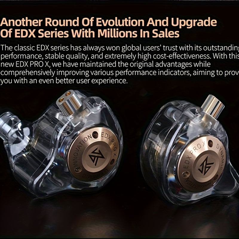 KZ EDX Pro X Dual Driver Hi-Fi In Ear Monitor Headphones - Exceptional Stereo Sound, Noise Cancelling, Wired IEM Earphones with Comfortable Fit - Eid Al-Adha Mubarak Gift Idea