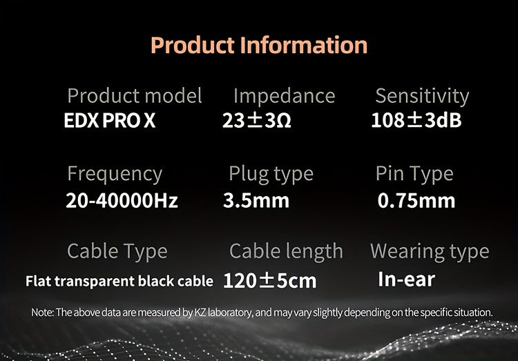 KZ EDX Pro X Dual Driver Hi-Fi In Ear Monitor Headphones - Exceptional Stereo Sound, Noise Cancelling, Wired IEM Earphones with Comfortable Fit - Eid Al-Adha Mubarak Gift Idea